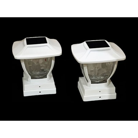 MAXSA INNOVATIONS Post Cap and Deck Railing Lights - Solar Wave style - White 41981